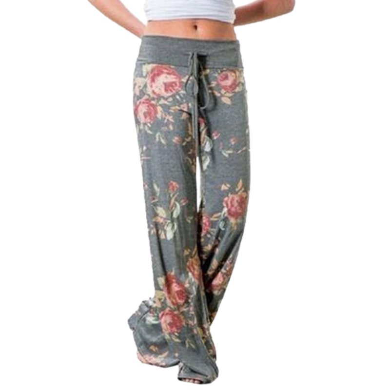 Emily - Floral Fit Loose Pants - nubuso