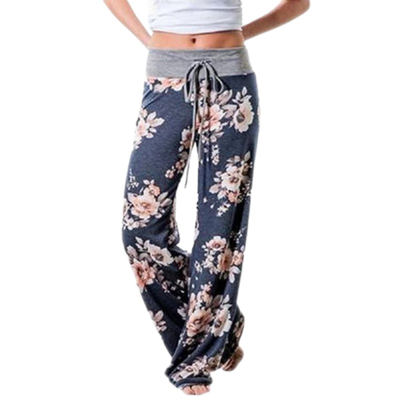 Emily - Floral Fit Loose Pants - nubuso